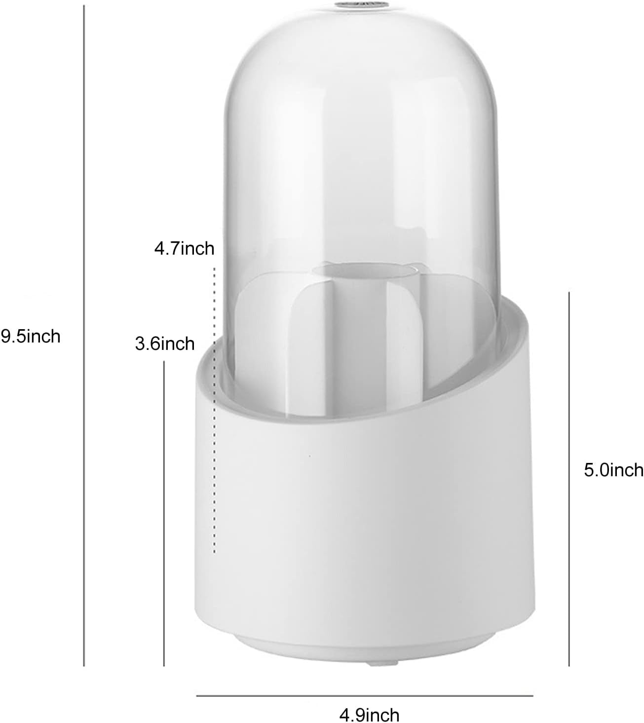 SimpleSelect.pk® 360° Rotating Makeup Brush Storage Box – Multi-Compartment Cosmetic Organizer for Brushes, Lipsticks & Tools | Vanity Organizer for Home & Salon