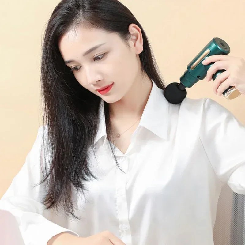 Portable Multifunctional Electric Fascia Gun Massager Instrument - Vibrating Muscle Relaxation Tool for Sports Recovery