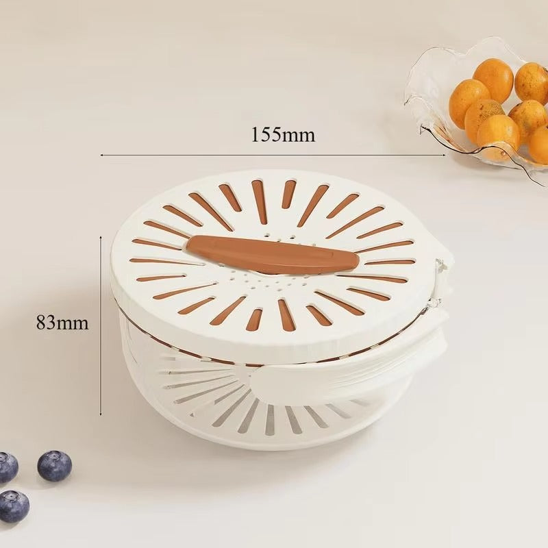 Simpleselect.pk® Kitchen Colander Storage Basket Multifunctional Fruit Vegetable Washing Bowl with Strainer Lid And Handle Fruit Storage Containe
