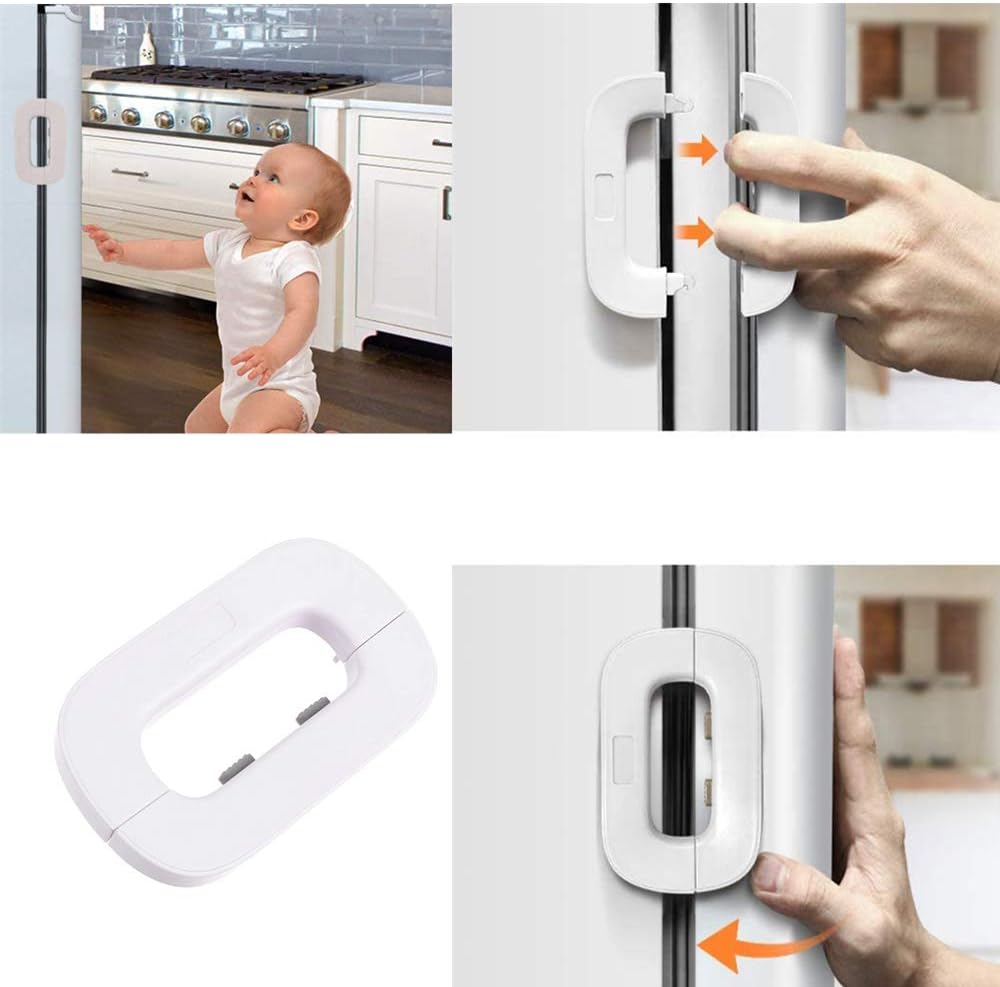 Simpleselect.pk® Household refrigerator lock freezer door lock toddler children's cabinet safety lock baby anti-pinching safety for baby