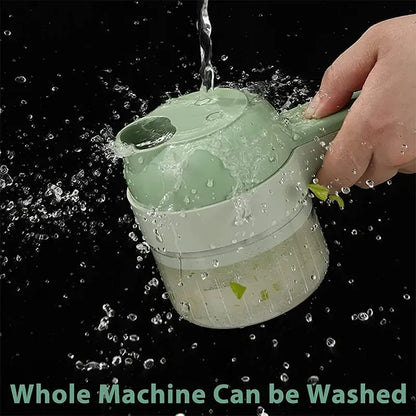 4in1 Electric Vegetable Cutter Set Handheld Wireless Electric Garlic Masher Food Chopper Meat Grinder Machine