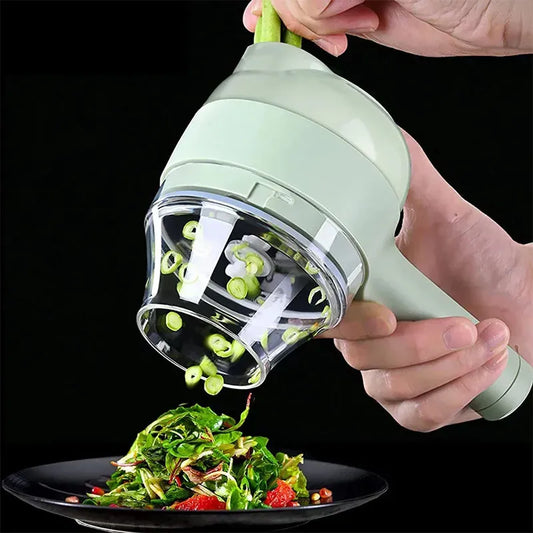 4in1 Electric Vegetable Cutter Set Handheld Wireless Electric Garlic Masher Food Chopper Meat Grinder Machine