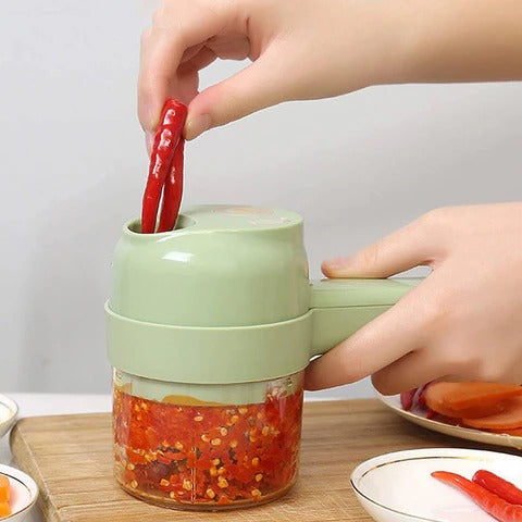 4in1 Electric Vegetable Cutter Set Handheld Wireless Electric Garlic Masher Food Chopper Meat Grinder Machine