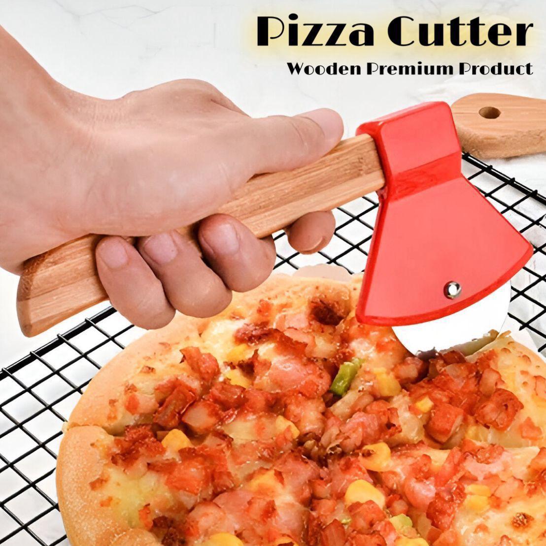 Stainless Steel Pizza Cutter with Bamboo Handle – Sharp & Durable Kitchen Tool 🍕🔪