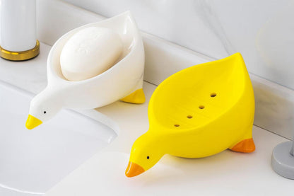 Cute Duck Soap Dish with Drainage – Creative Soap Holder & Storage Tray 🦆🧼 - Simple Select