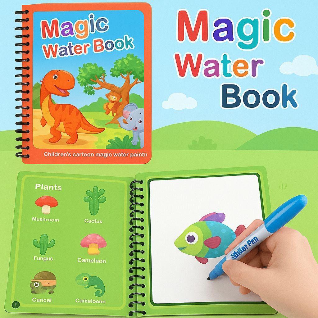 Reusable Water Drawing Book – Magic Water Painting Book for Kids 🎨💧