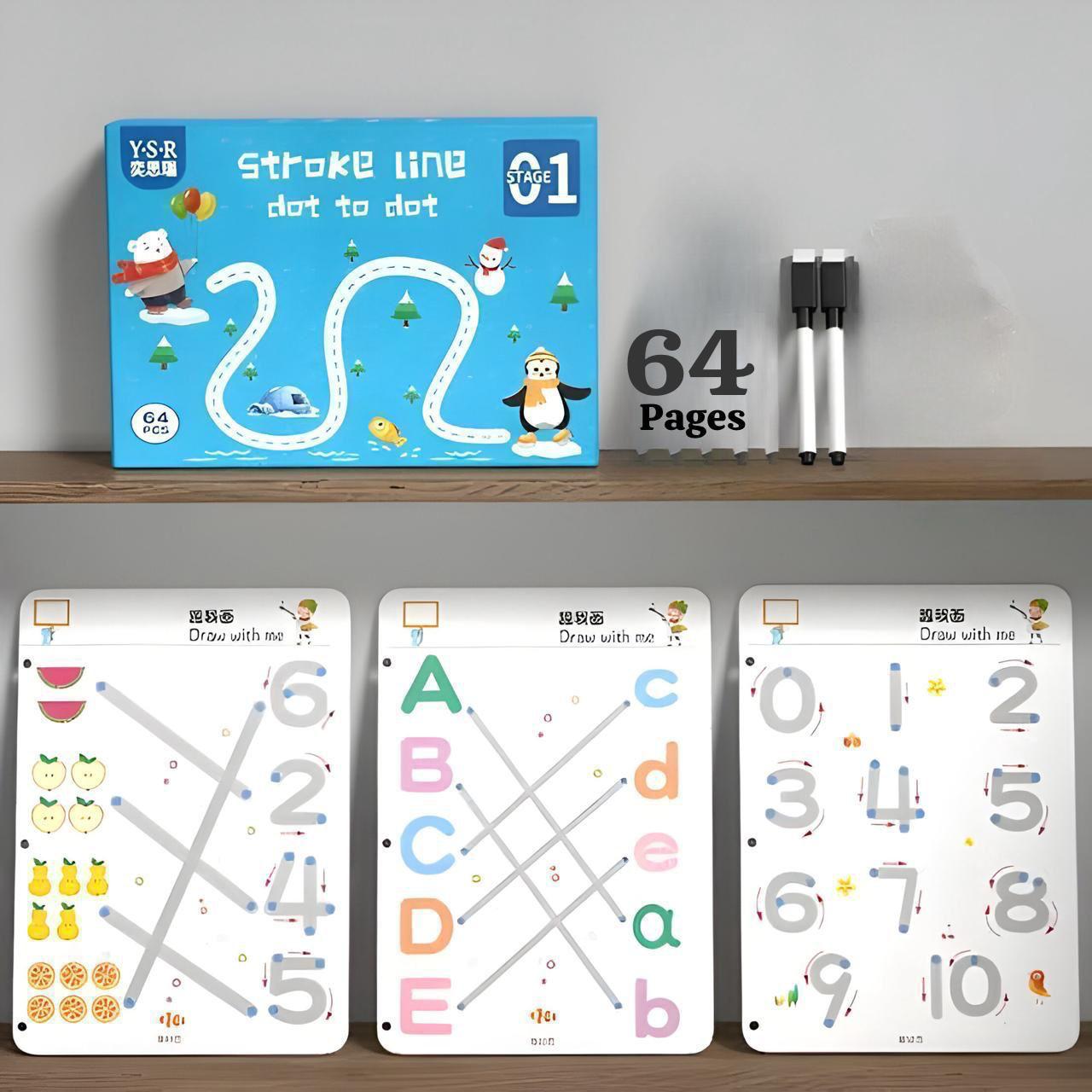 Preschool Handwriting & Coloring Exercise Book – Fine Motor Skills Learning Workbook ✏️🎨