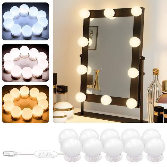 Make Up Mirror Vanity Light 10 Dimmable Bulb Adjustable Color Brightness Light Stick On For Makeup Table Dressing - Simple Select