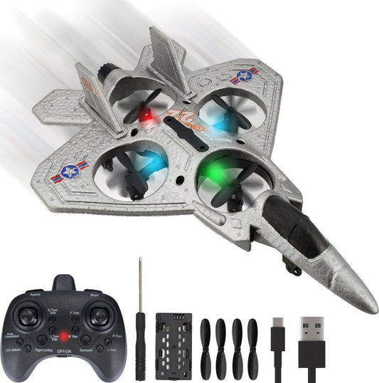 2.4G EPP Stunt Remote Control Fighter Plane Toys Gravity Sensing Foam RC Glider Flying Airplane Toy with Cool Light for Boy Gift - Simple Select