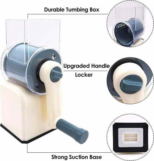 1Pcs Rotary Vegetable Cutter Slicer Multi Functional Drum Hand Cranked Vegetable Potato Slicer Manual Cheese Chopper Machine - Simple Select