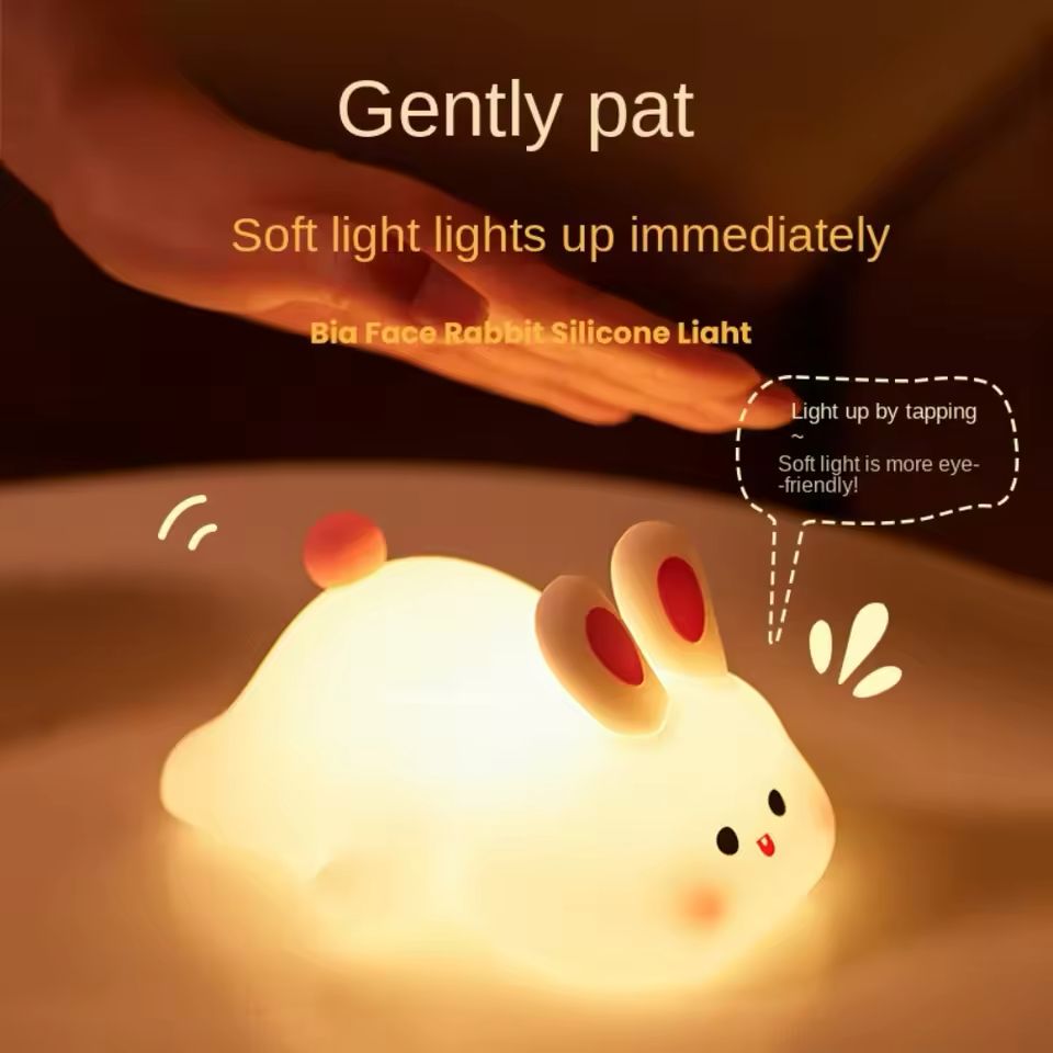 Cute LED Night Light Touch Sensor Cartoon Kid's Nightlights Silicone Child Holiday Christmas Gift Bedside Lamp Bedroom Decor