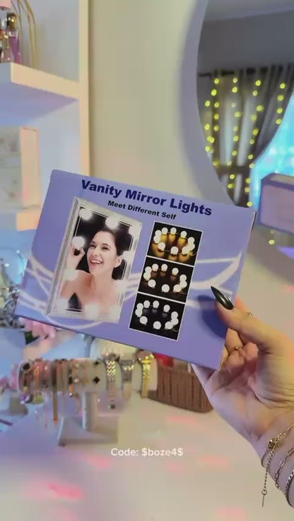 Make Up Mirror Vanity Light 10 Dimmable Bulb Adjustable Color Brightness Light Stick On For Makeup Table Dressing